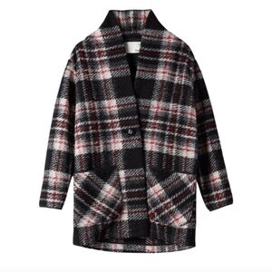 Aritzia Wilfred Free Off Duty Jacket XS Wool Plaid Barn Coat